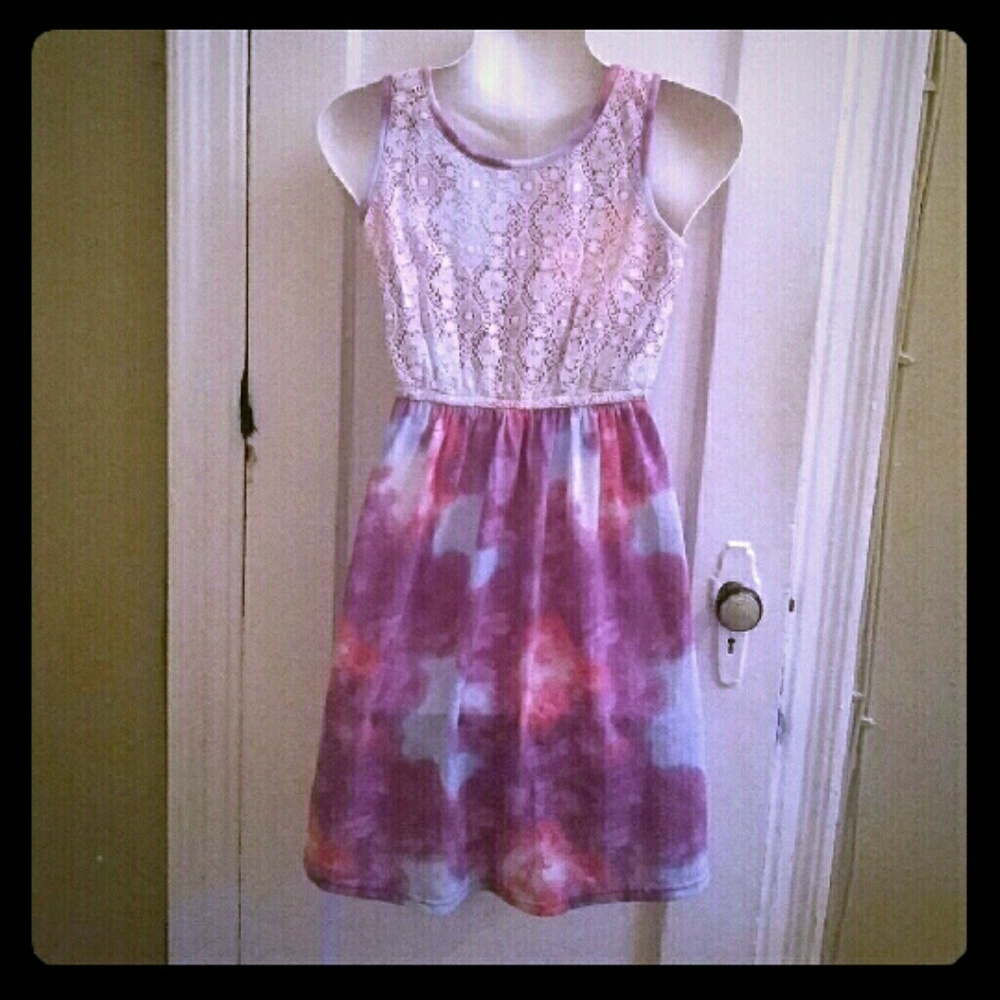 Beautiful tie dye girls dress and Chaps shrug